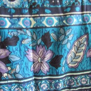 Saybury Cotton House Dress 2X MuuMuu Pullover Blue Mix Print Floral Short Sleeve